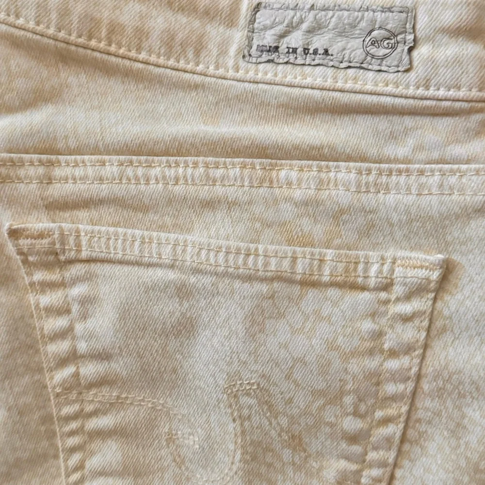 Adriano Goldschmied yellow/white snakeskin‎ super skinny jeans Sz 27R